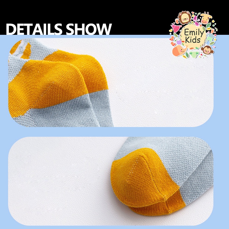 Set 5 Đôi Vớ Cotton Phối Lưới Thoáng Khí Thoải Mái Thời Trang Mùa Hè Cho Bé Trai Và Gái 1-12 Tuổi
