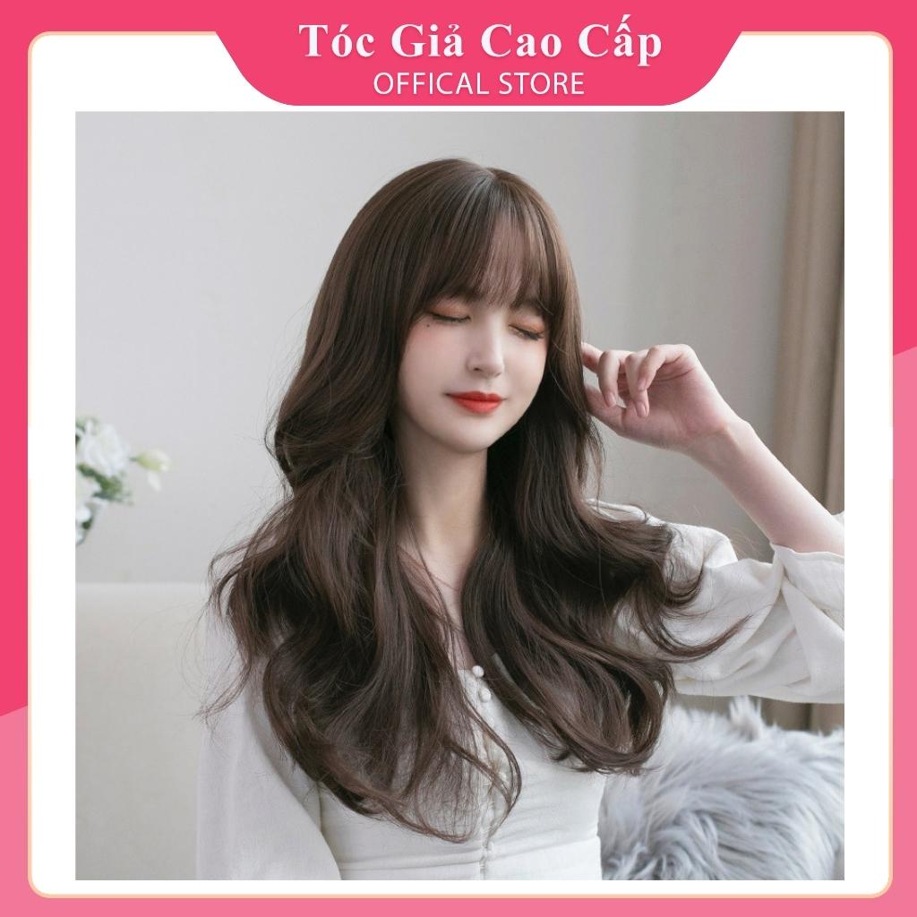 Tóc giả nữ nguyên đầu xoăn tự nhiên cao cấp, tặng kèm wig, C8289