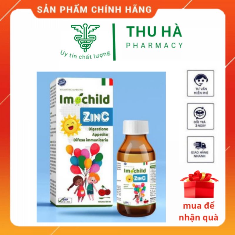 Kẽm lysin cho bé ZinC Imochild , bổ sung kẽm , hỗ trợ tiêu hóa kích thích ăn ngon lọ 100ml