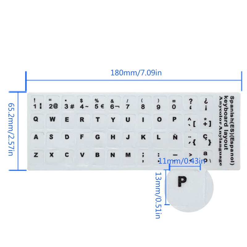 Miếng Dán PVC Bảo Vệ Bàn Phím Ngôn Ngữ Tiếng Tây Ban Nha Cho PC Laptop