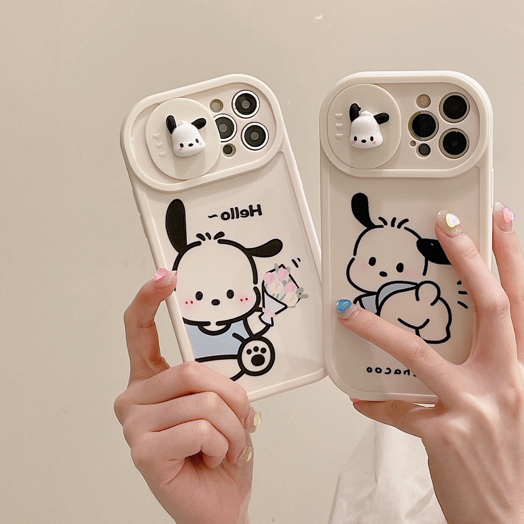 Ốp Điện Thoại Dẻo Họa Tiết Hoạt Hình Chú Chó &amp; Hoa Đeo Tay Chống Rơi Cho iPhone 11 / 12 / 12PRO MAX / 13PRO MAX / 7 / 8Plus