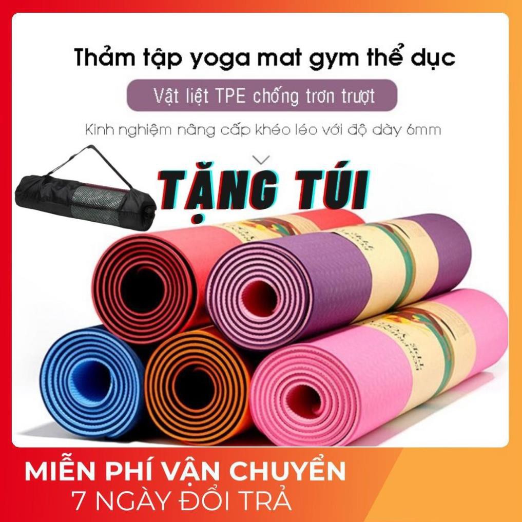 [ Giảm 50% ] THẢM TẬP YOGA TPE CAO CẤP TẶNG KÈM TÚI ĐỰNG [Giao Nhanh 2H]