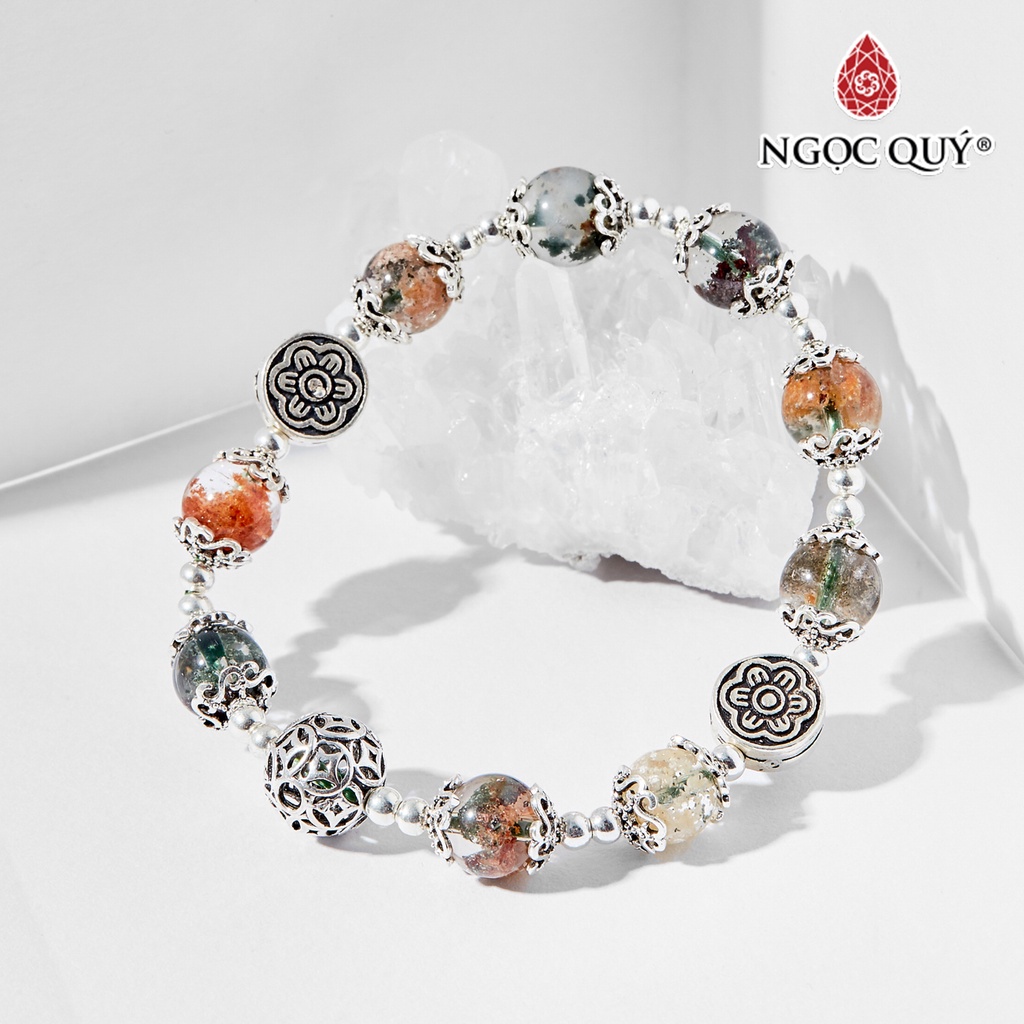Vòng tay TA ưu linh đa sắc charm hoa - Ngọc Quý