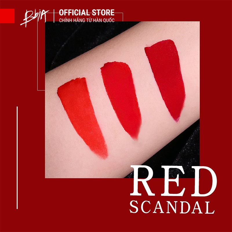 Son Kem Lì Bbia Last Velvet Lip Tint Version 7 RED SCANDAL (3 Màu) 5g - Bbia Official Store