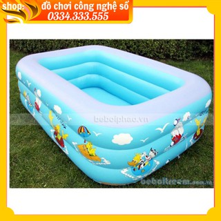 Bể phao bơi 1m5 3 tầng cao cấp tặng 2 phao đỡ cổ
