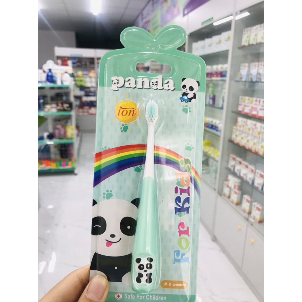 Bàn chải đánh răng cho bé phủ nano bạc kháng khuẩn Panda