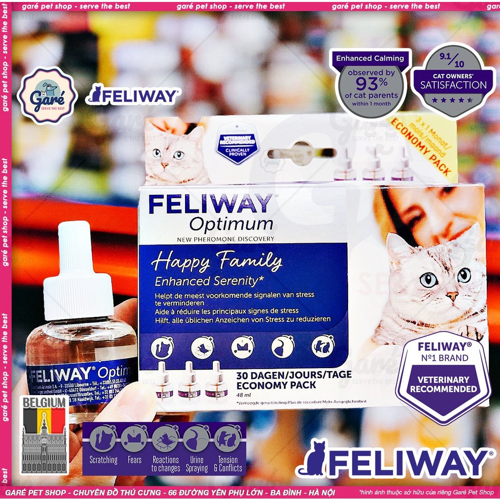 Feliway Classic/Happy Cat/Optimum khuếch tán tinh dầu giúp Mèo thư giãn, giảm căng thẳng ở Mèo - FELIWAY