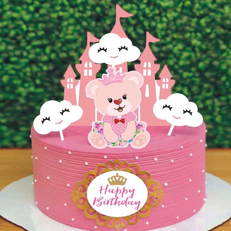 5 set cắm gấu và lâu đài hồng-Q4096