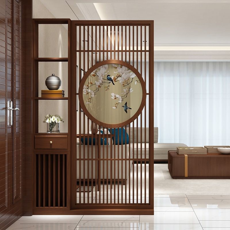 Rẻ và đẹp✷Vách ngăn phong cách Trung Quốc mới, kệ lối vào, phòng khách kiểu trang trí hiên nhà bằng gỗ đặc, tủ