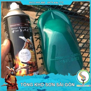 Chai sơn xịt Samurai màu xanh ánh kim 1144