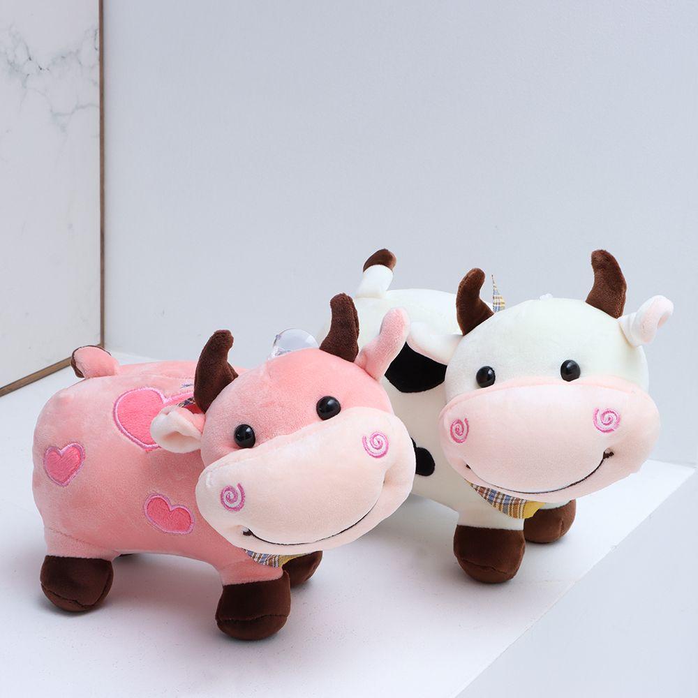 SUSANS Thú Nhồi Bông Hình Bò Hoạt Hình Siêu Mềm Kèm Khăn Choàng Cổ