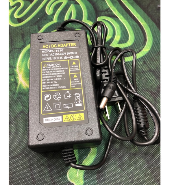 Cục sạc loa kéo 15V-3A jack cắm 5.5ly