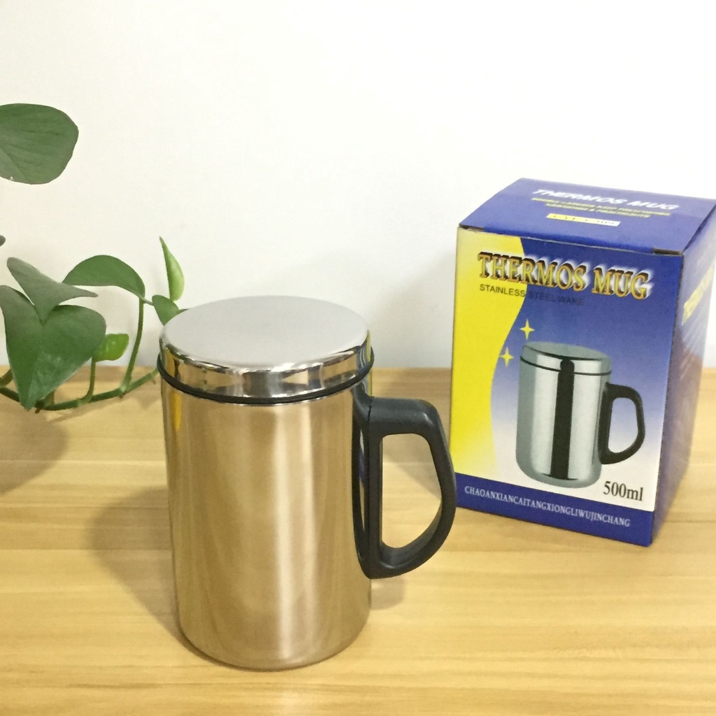 CA GIỮ NHIỆT INOX 500ML - LY UỐNG NƯỚC INOX 2 LỚP GIỮ NHIỆT 500ML kèm nắp