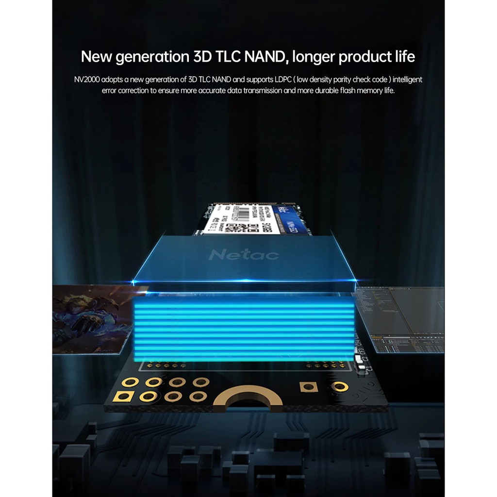 SSD Netac M.2 PCIe NVME NV2000 256Gb 512Gb 1Tb. Đọc Tuần Tự 2400Mb/s | BigBuy360 - bigbuy360.vn