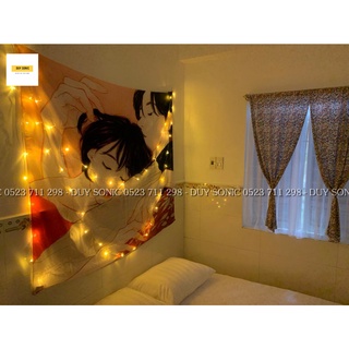 Tranh vải treo tường Decor phòng ngủ 1m5x1m3, tấm thảm treo tường tình nhân nam nữ cao cap