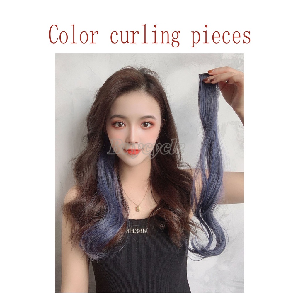 Bộ Tóc Giả Dài Xoăn Màu Gradient Tự Nhiên Không Để Lại Dấu Vết Cho Nữ
