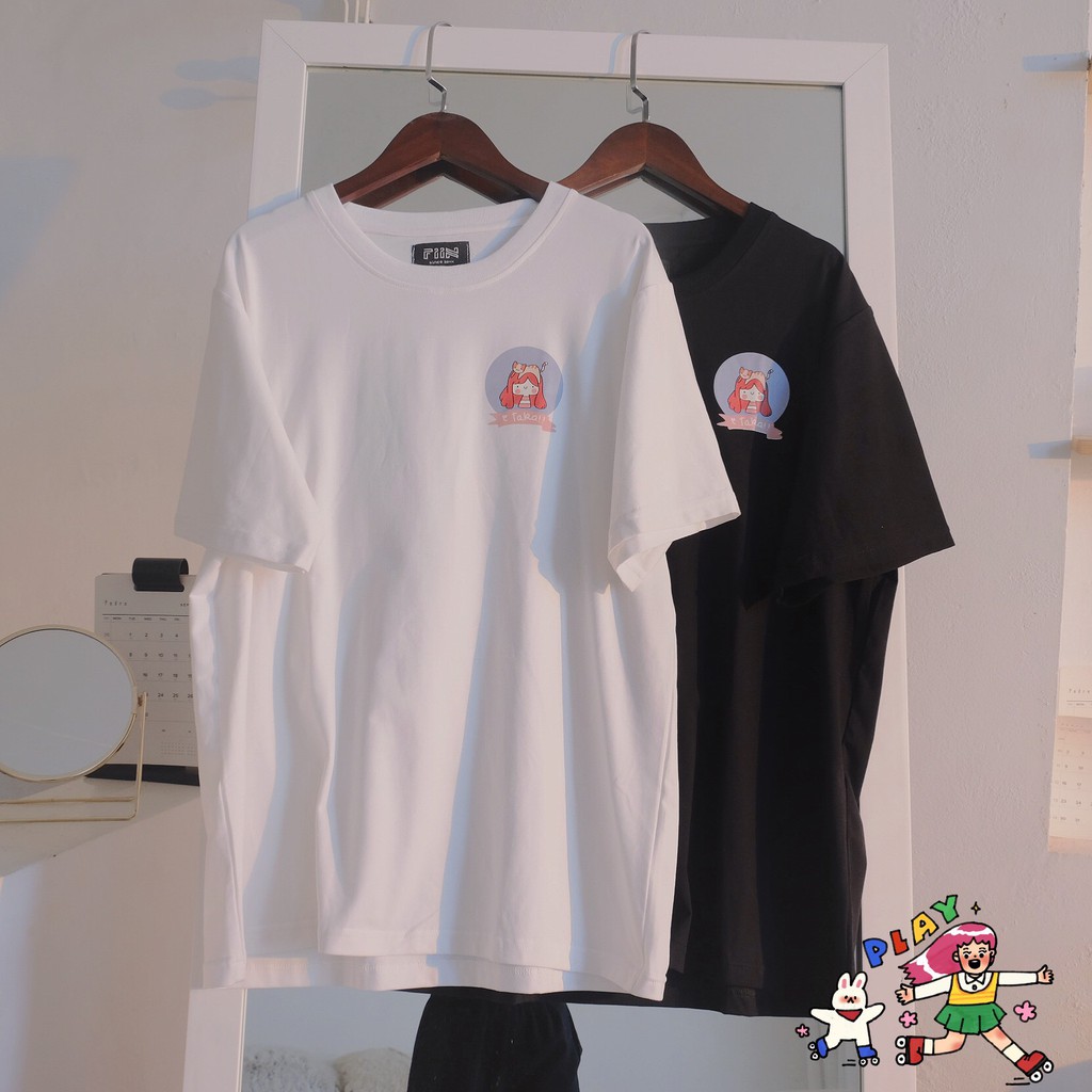 Áo thun tay lỡ E Taka nhiều màu form rộng basic - Made by Fiin
