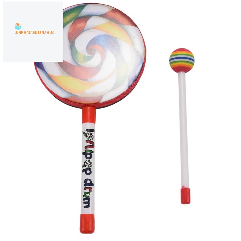 Trống Gõ Hình Kẹo Mút Kích Thước 6 Inch Dành Cho Bé
