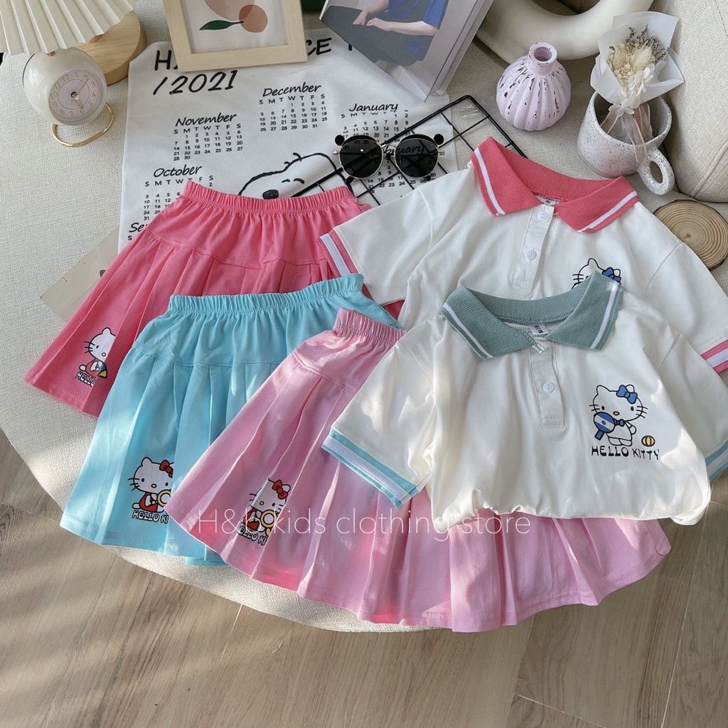 Sét váy Bé gái hoạ tiết micky. chất cotton 4 chiều siêu mềm mịn