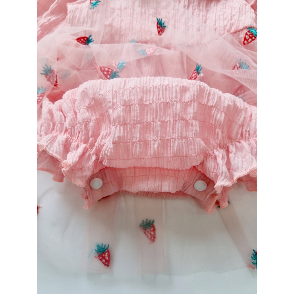 Bodysuit cho bé gái sơ sinh chất liệu cotton xốp mềm mại ⚡ 𝗙𝗥𝗘𝗘𝗦𝗛𝗜𝗣 ⚡ Set body váy cho bé gái kèm mũ màu hồng dễ thương