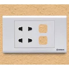 Mặt 2 ổ cắm và 2 công tắc SINO S18U2XX