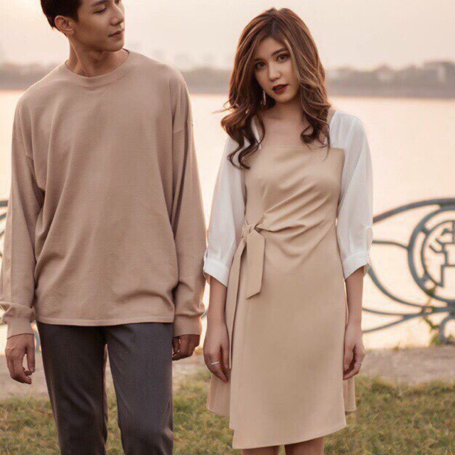 Đầm nude cột eo xinh ( kèm clip + ảnh thật)