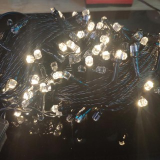 Led dây kim cương đen màu vàng 50m điều khiển 8 chế độ trang trí ngoài trời