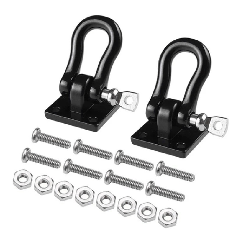 Bộ 2 Chất Lượng Cao Móc Kéo Xe Tải Màu màu đen màu đỏ Mô hình móc cứu hộ 1/10 Quy mô
