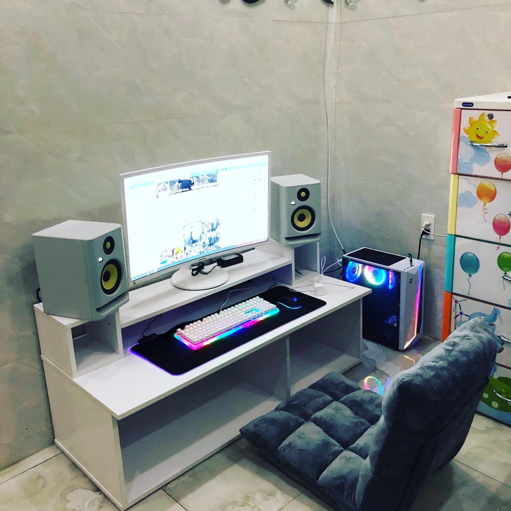 Bàn kết hợp kệ màn hình, kệ loa dài 1m4