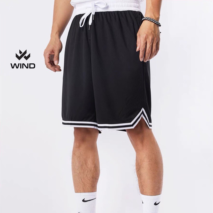 Quần short bóng rổ WIND unisex thể thao chữ V lửng nam nữ mặc nhà ulzzang