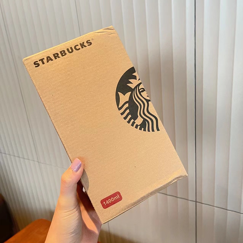 Hộp đựng cơm trưa Starbucks hai tầng cách nhiệt bằng inox 304 kèm đũa và muỗng tiện dụng
