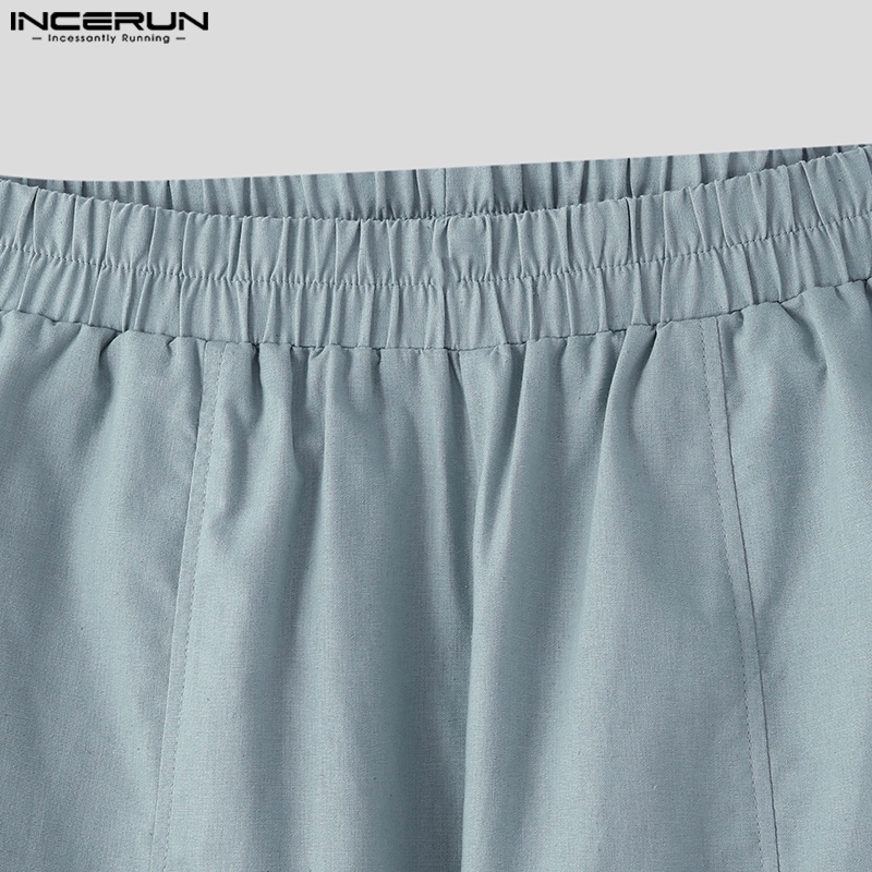 Quần dài INCERUN dáng suông đàn hồi tốt tập yoga phong cách cổ điển cho nam