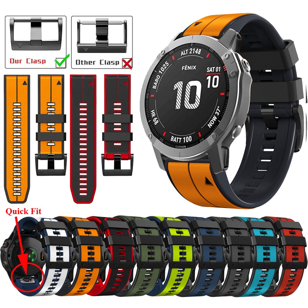 Dây Đeo Silicon Mềm 26mm 22mm Cho garmin fenix 7x 7 6x 6 pro solar 5x 5 plus 3 3hr 2 tactix 7 pro epix gen2
