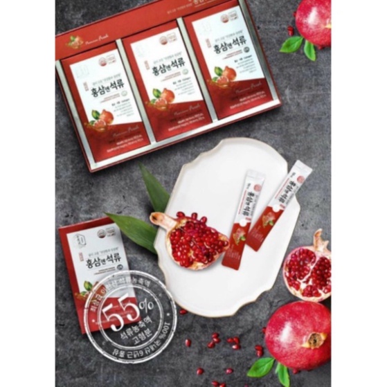 Set Nước Chiết Xuất Hồng Sâm Lựu Collagen Daedong Hộp 30 Stick X 10ml Hàn Quốc Hàng Chính Hãng