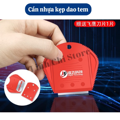 Cán nhựa kẹp dao tem tách màn