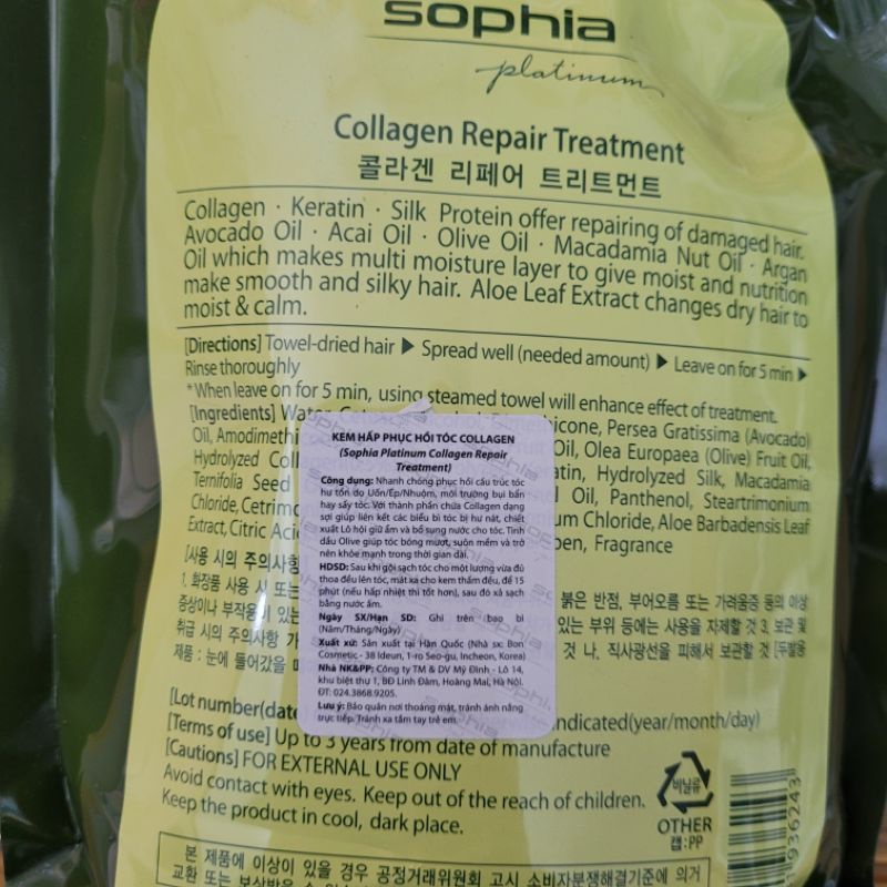 Hấp phục hồi thảo dược collagen Sophia 450ml - 1000ml - 1500ml