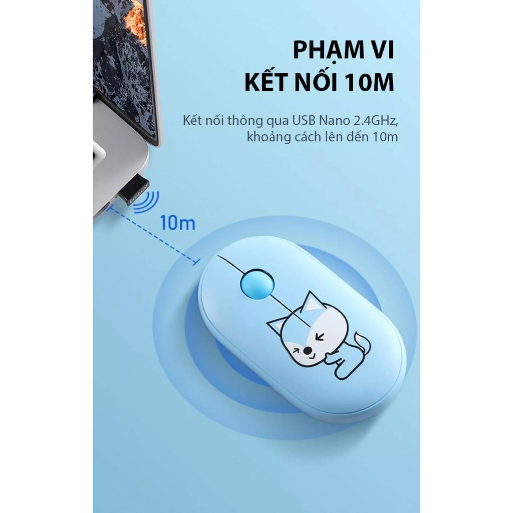 12.12 Hot Deals - Chuột Tĩnh Âm Không Dây ROBOT M230 - Họa Tiết Hoạt Hình - Độ Phân Giải 1600 DPi