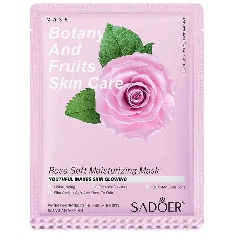 Mặt Nạ Cấp Ẩm, Mặt Nạ Giấy Trái Cây Dưỡng Trắng Cấp Ẩm Giảm Mụn Mask Nội Địa Cao Cấp SADOER 8 Vị Thiên Nhiên