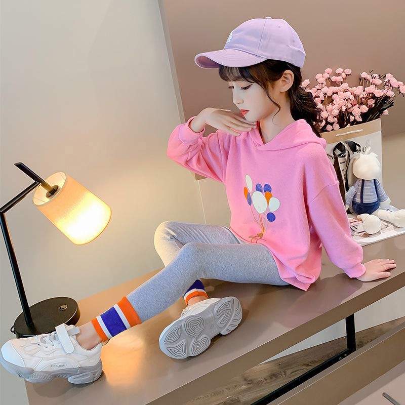 Bộ Áo Sweater + Quần Legging Ôm Sát Cho Bé Gái