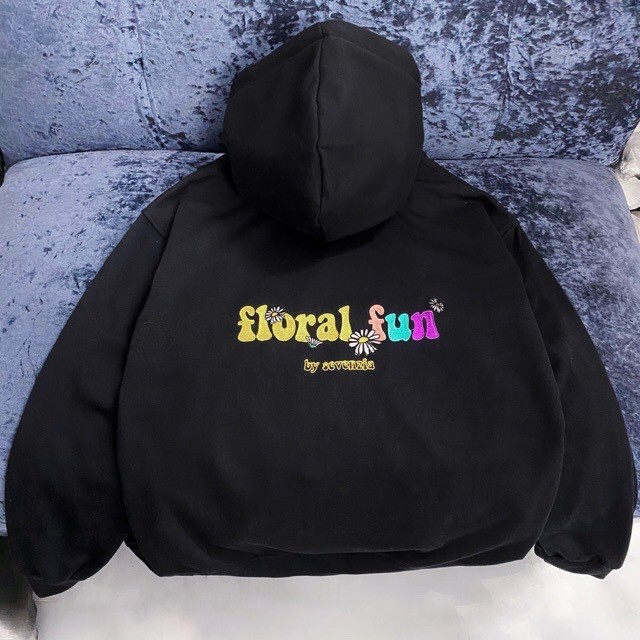 Áo khoác unisex form rộng Nỉ Floral Fun, nam nữ ulzzang WIND | BigBuy360 - bigbuy360.vn