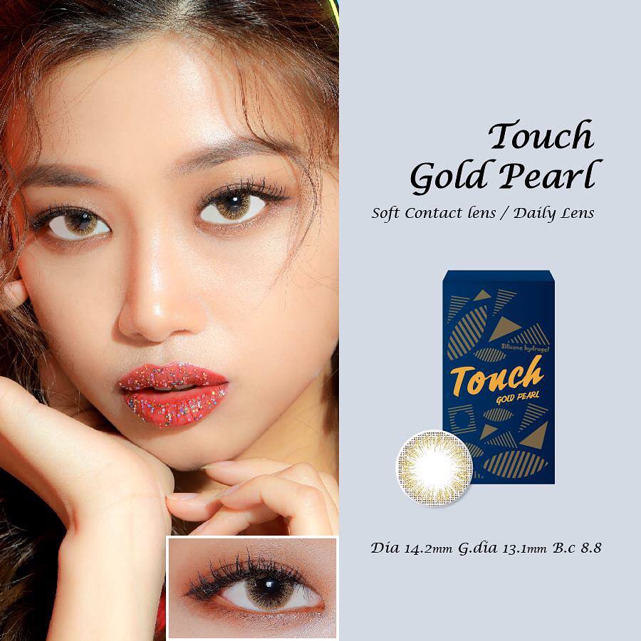 Kính áp tròng 1 tháng Ann365 màu vàng kim Touch Gold Pearl đeo siêu êm đeo 12h