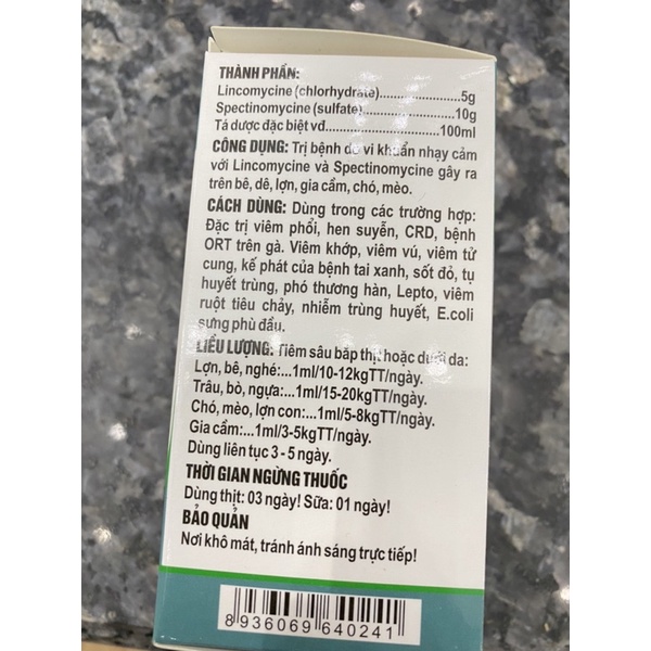 1 lọ LINCO-SPEX 100ml dùng cho trâu bò lợn gà chó mèo