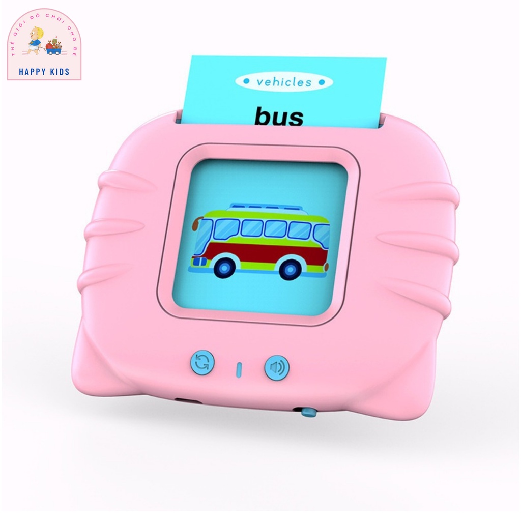 Máy đọc thẻ flashcard 112 thẻ 224 từ vựng tiếng anh Happy Kids sạc cổng USB không sóng điện từ