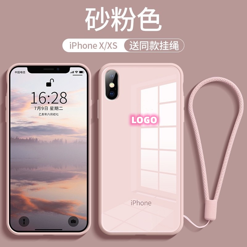 Ốp Điện Thoại Kính Cường Lực Viền Silicone Mềm Chống Trầy Xước Cho iPhone X XS XR 11 8 7 PLUS 11-11pro-11promax