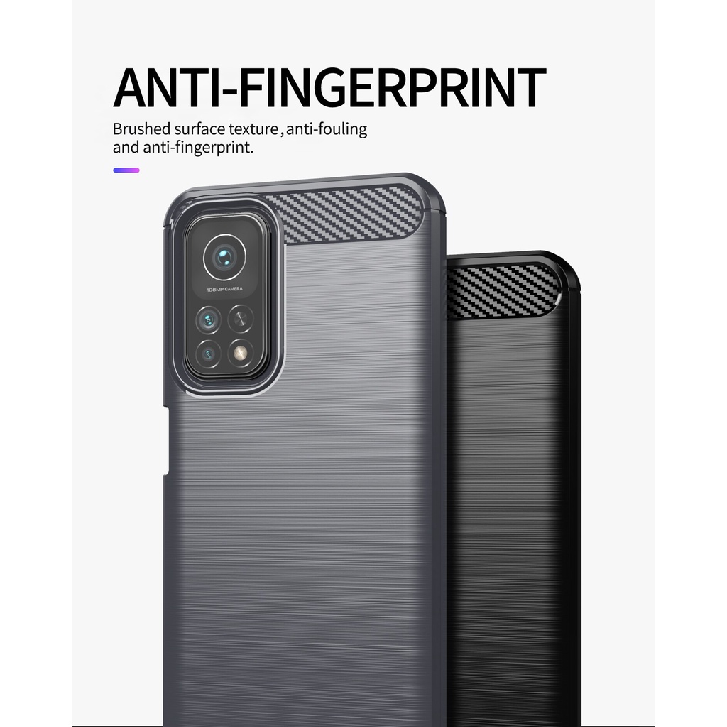 Xiaomi Mi 10T Pro 5G Case Shockproof Carbon Fiber Soft TPU Case Cover