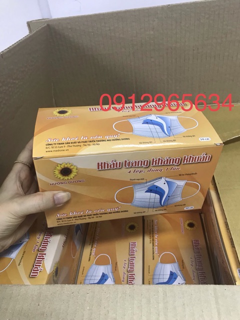 Khẩu trang y tế kháng khuẩn Hướng Dương bảo vệ sức khỏe gia đình bạn