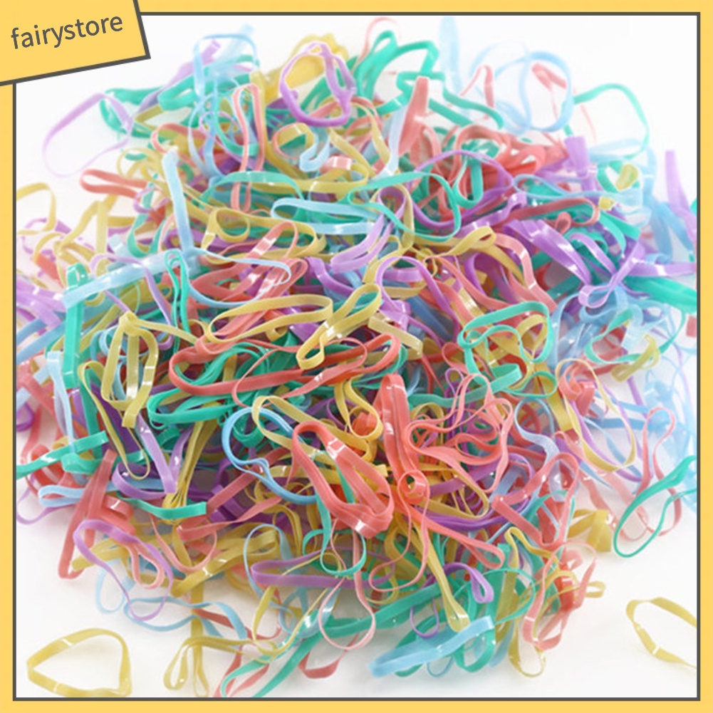Bộ 2000 thun nhựa tpu cột tóc co giãn nhiều màu dành cho bé gái