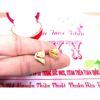 (Hàng cao cấp- Không kiêng nước) Khuyên Tai Hồ Ly Trơn Cao Cấp- Dùng tắm rửa thoải mái không đen