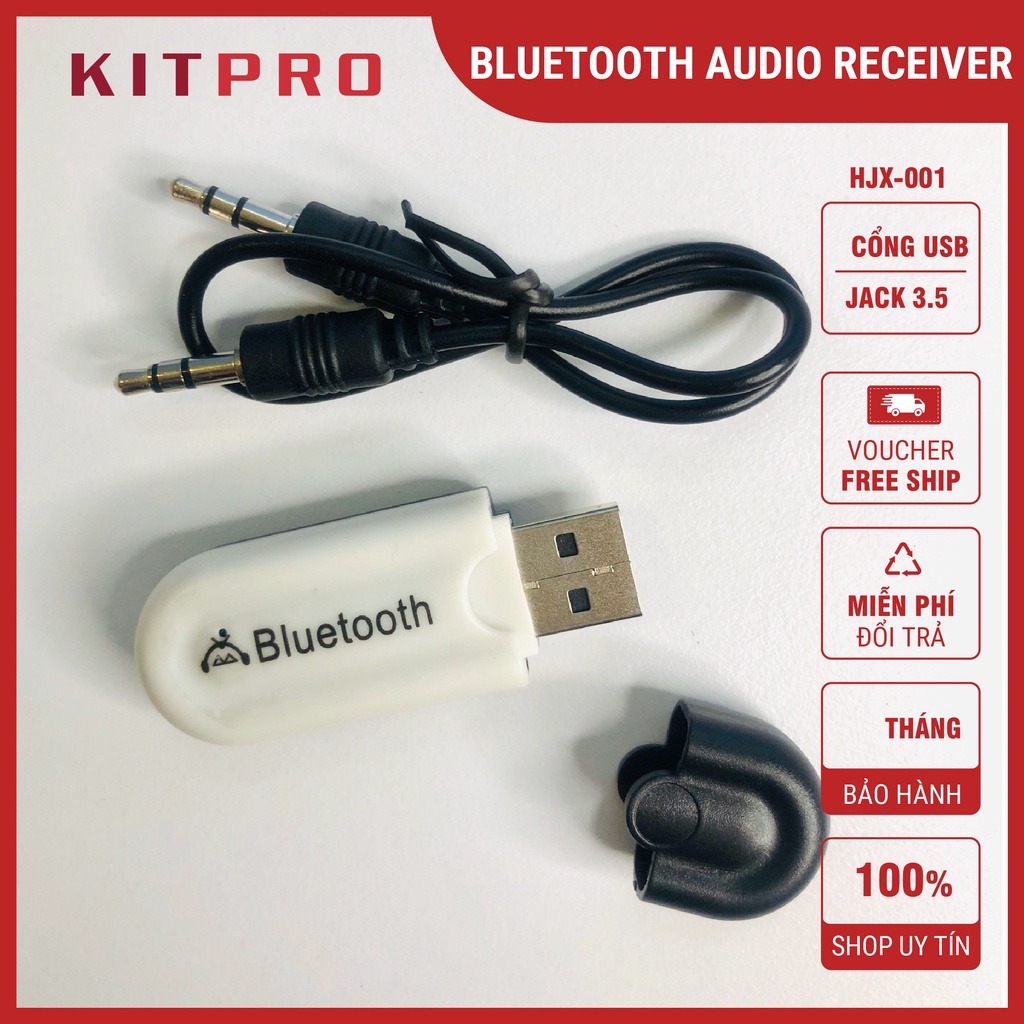 Usb Bluetooth HJX-001 Chuyển Loa Thường Thành Loa Bluetooth Qua Cổng USB Hoặc Jack Cắm 3.5 KITPRO
