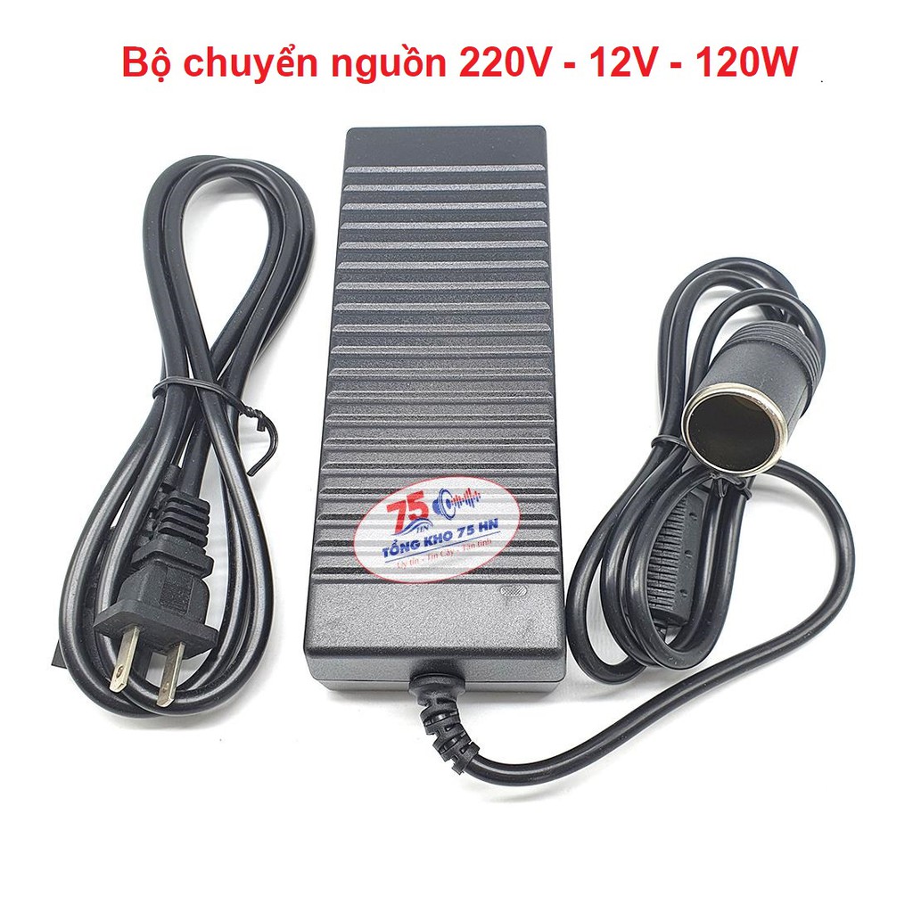 Bộ Đổi nguồn 220v sang 12v Chân Tẩu 10A - 120w (màu đen)